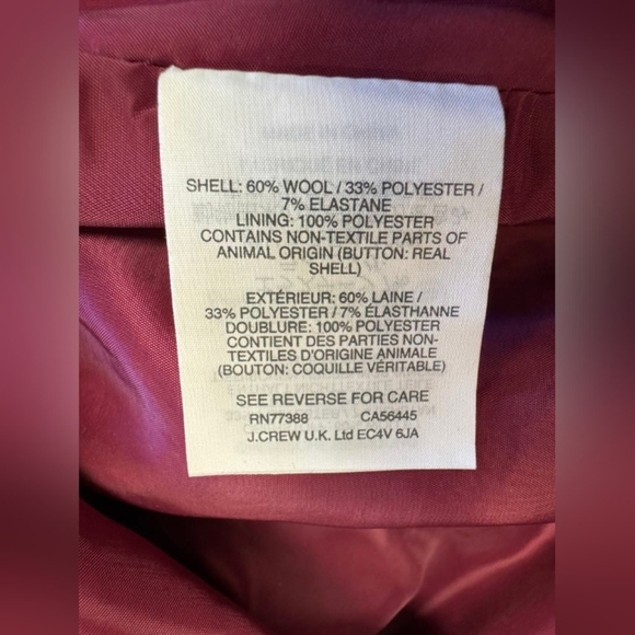 J.Crew Trousers Fuchsia Frilly Formal Size 4 Wool Blend - Picture 10 of 11